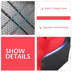 Tangkula Patio Rattan Daybed With 4 Pillows Cushioned Sofa For Outdoor -Crosley Sales Store GUEST d347f78c 8d98 4b31 a021 69557cd44593