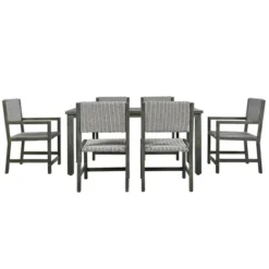 Outdoor 6-Seat Acacia Wood Dining Set For Yard, Terrace, Balcony - ModernLuxe -Crosley Sales Store GUEST d4710042 8b87 45d1 8d7e 4dc5b5ab6aad