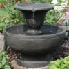 Sunnydaze Decor Sunnydaze 25"H Electric Polyresin 2-Tier Streaming Falls Outdoor Water Fountain