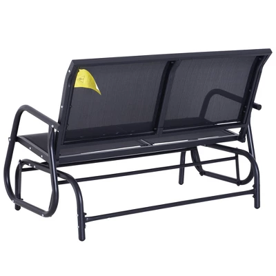 Outsunny 2-Person Outdoor Glider Bench Patio Double Swing Rocking Chair Loveseat W/Power Coated Steel Frame For Backyard Garden Porch 4 Outsunny 2-Person Outdoor Glider Bench Patio Double Swing Rocking Chair Loveseat W/Power Coated Steel Frame For Backyard Garden Porch - Image 4