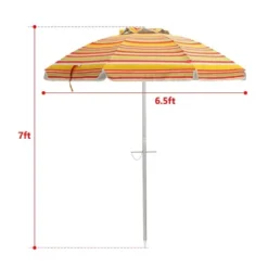 6.5' X 6.5' Portable Sunshade Beach Umbrellas With Tilt Aluminum Pole And Carrying Bag - Wellfor -Crosley Sales Store GUEST d607c4ab c10a 498d ab28 1790a4ea308b
