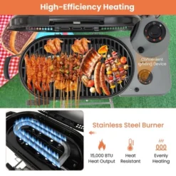 Costway Portable Propane Grill Folding Gas Grill Griddle With Wheels & Side Shelf -Crosley Sales Store GUEST d8c000bf 7182 4001 beae 6f0287a5d536