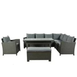 6pc Outdoor Set With Loveseats, Sofa, Chair, Bench & Coffee Table - Gray - GODEER 15 6pc Outdoor Set With Loveseats, Sofa, Chair, Bench & Coffee Table - Gray - GODEER -Crosley Sales Store GUEST d8c29ecb 0c28 4583 8538 f2450287907c