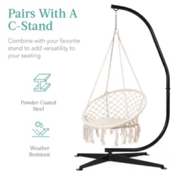 Best Choice Products Handwoven Cotton Macramé Hammock Hanging Chair Swing For Indoor & Outdoor Use W/ Backrest 13 Best Choice Products Handwoven Cotton Macramé Hammock Hanging Chair Swing For Indoor & Outdoor Use W/ Backrest -Crosley Sales Store GUEST d97b6555 ca73 4c4f ae41 0c549a2ac407