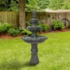Northlight 57" Brown Three Tier Leaf Design Outdoor Garden Fountain