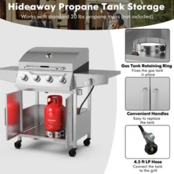 Costway 5-Burner Propane Gas BBQ Grill WithSide Burner,Thermometer,Prep Table 50000 BTU -Crosley Sales Store GUEST daf66e41 e579 474b a9de 9e4ab7684b10