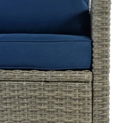5pc Outdoor Wicker Conversation Set With Cushions - Blue - GODEER -Crosley Sales Store GUEST dd452dc0 c86e 4ae6 b3b7 f1f01907ffe4