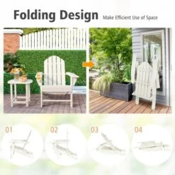 Tangkula Patio 3PCS Adirondack Chair Side Table Set Outdoor Chair Set With End Table Weather Resistant Cup Holder For Backyard Garden White -Crosley Sales Store GUEST df2c9de2 6523 49e0 b002 a68c35c1ae45