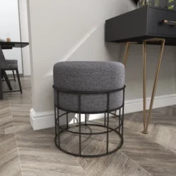 Metal Fabric Patio Garden Stool - Olivia & May -Crosley Sales Store GUEST df493e5c 43b7 4b72 85c0 b320b054e6c0