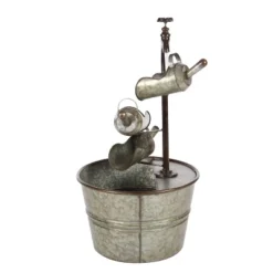 28" X 15" Farmhouse Metal Fountain Gray - Olivia & May -Crosley Sales Store GUEST df63be4b 83ac 4d6d a42c 1fd72d3c9d9b