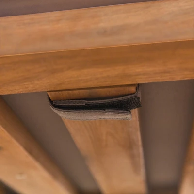 Galia 2pc Square Leg Acacia Wood Chair And Ottoman With Cushions - Brown - Saracina Home 9 Galia 2pc Square Leg Acacia Wood Chair And Ottoman With Cushions - Brown - Saracina Home - Image 9