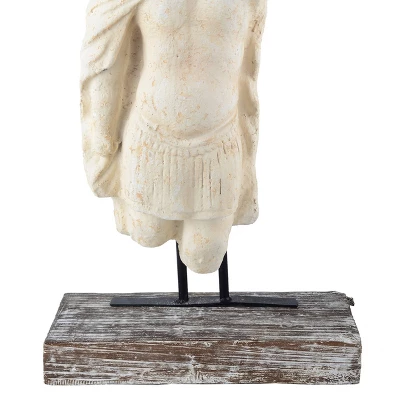 A&B Home Outdoor Decor Garden Angel Bust - Antique White 2 A&B Home Outdoor Decor Garden Angel Bust - Antique White - Image 2