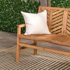 Slatted Chevron Acacia Wood Patio Loveseat – Saracina Home -Crosley Sales Store GUEST e23677ae d4e6 44d8 9c15 7fe7c18d7f08