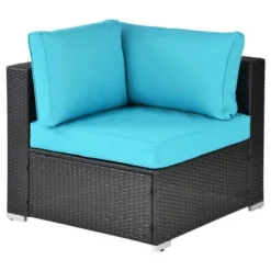5pc Wicker Patio Sectional Seating Set With Cushions - Espresso/Blue - GODEER 18 5pc Wicker Patio Sectional Seating Set With Cushions - Espresso/Blue - GODEER -Crosley Sales Store GUEST e31515f5 6fce 4c68 b281 bd4c6ecc5ca2