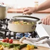 Rachael Ray Cook + Create 3qt Aluminum Nonsticke Saute Pan With Lid - Almond