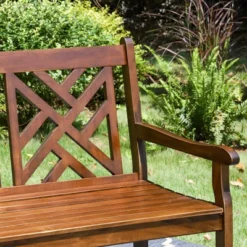 Outdoor Poplar Wood Loveseat Bench - Natural - Captiva Designs -Crosley Sales Store GUEST e452ff88 7492 47fd b84c 5c74f3d359c9