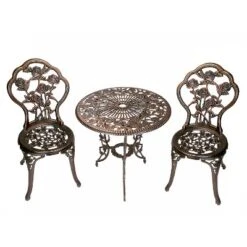 3pc Rose Cast Metal Set With Cast Aluminum Table Top & Chairs - Oakland Living -Crosley Sales Store GUEST e508fe36 90ac 4652 b547 58be60fdf071