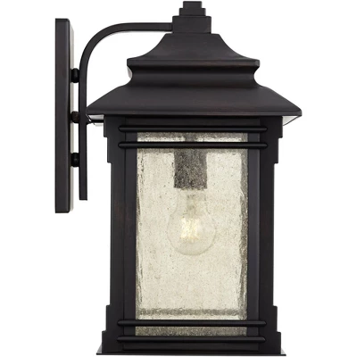 Franklin Iron Works Hickory Point Rustic Farmhouse Outdoor Wall Light Fixture Walnut Bronze 16" Frosted Cream Glass For Post Exterior Barn Deck House 6 Franklin Iron Works Hickory Point Rustic Farmhouse Outdoor Wall Light Fixture Walnut Bronze 16" Frosted Cream Glass For Post Exterior Barn Deck House - Image 6