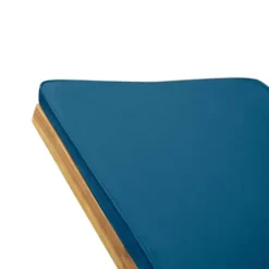 Kyoto 3pc Outdoor Acacia Wood Chaise Lounge Set With Cushions - Teak/Blue - Christopher Knight Home -Crosley Sales Store GUEST e65c8e75 0134 44f1 a7ef 045c4de1c922