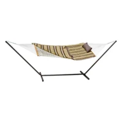Outdoor Hammock And Stand Set - Beige/Brown/Off-White Stripe -Crosley Sales Store GUEST e6b1857c 8e82 4b36 badb 2464992917cb