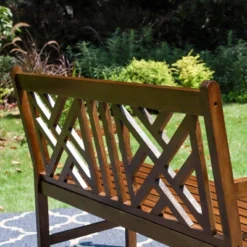 Outdoor Poplar Wood Loveseat Bench - Natural - Captiva Designs -Crosley Sales Store GUEST e74dc546 a55b 4216 997c 8fd34039b06c