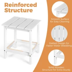 Costway 2PCS Patio Adirondack Chair Side Table Set Solid Wood Garden Deck White 14 Costway 2PCS Patio Adirondack Chair Side Table Set Solid Wood Garden Deck White -Crosley Sales Store GUEST e8415e0c 20df 499c a062 a1760c8f82bf