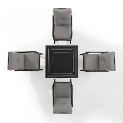 5pc Dahlia Outdoor Steel Set With Fire Table Taupe/Matte Black - Crosley -Crosley Sales Store GUEST e87d0ac4 1c2d 40c3 822c 8acef660cd31