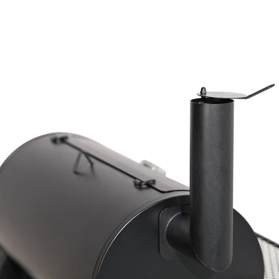 Captiva Designs E02GR006 Offset Charcoal Smoker - Black 3 Captiva Designs E02GR006 Offset Charcoal Smoker - Black - Image 3