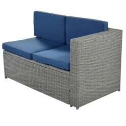 9pc Wicker Patio Conversation Set With Cushions - Blue - GODEER -Crosley Sales Store GUEST e9702008 0545 4879 b84e 08f69995f70b