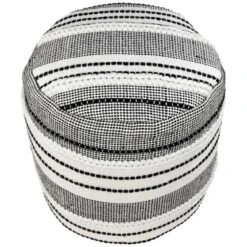 Northlight 18" White And Black Striped Outdoor Woven Pouf Ottoman 7 Northlight 18" White And Black Striped Outdoor Woven Pouf Ottoman -Crosley Sales Store GUEST eaac15e9 4af7 449a ae98 8ac47da3a22d