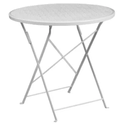 Emma And Oliver Commercial Grade 30" Round Colorful Metal Garden Patio Folding Patio Table -Crosley Sales Store GUEST ebd20a83 34e8 4948 bcc9 2f7d98742dd4
