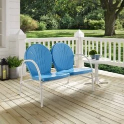 Griffith 2pc Outdoor Conversation Set - Sky Blue - Crosley -Crosley Sales Store GUEST ec724448 96e0 4f18 8f4b 942e6bc35c45