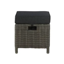Asti Wicker Outdoor 15" Square Ottomans With Cushions - Gray - Alaterre Furniture -Crosley Sales Store GUEST ecd1c9f1 3746 4eff 8ef7 7a1c340e9124