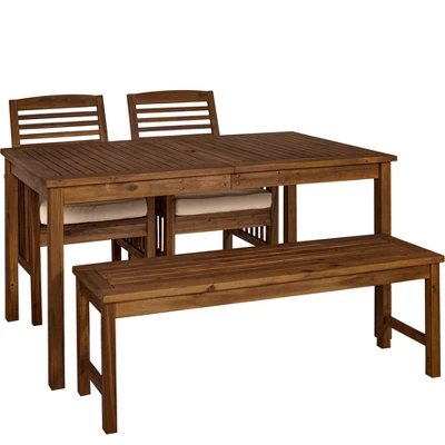 Ravenscroft 4pc Acacia Wood Patio Dining Set - Saracina Home 9 Ravenscroft 4pc Acacia Wood Patio Dining Set - Saracina Home - Image 9