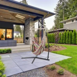 Boho Breeze Swinging Bungalow Hammock Chair - Coral Stripe - Blue Wave -Crosley Sales Store GUEST ee277922 0059 4ceb 9047 2be8d26f75b4