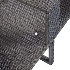 2pc Outdoor Wicker Conversation Sectional Set With Cushions & Half-Moon Side Table For Umbrella - Gray - GODEER -Crosley Sales Store GUEST ef43478d 52bd 4f73 b54f d66cae9964bb