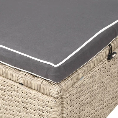 6pc Wicker Patio Set With Benches - Brown/Gray - GODEER 14 6pc Wicker Patio Set With Benches - Brown/Gray - GODEER - Image 14