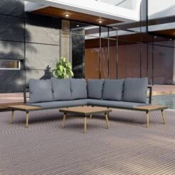 Stellar 4pc Outdoor Aluminum Sectional Set With Tables & Cushions - DUKAP -Crosley Sales Store GUEST f00b8f73 fd71 4752 be32 64232b81e3c9