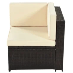 9pc Wicker Patio Sectional Seating Set With Cushions - Beige - GODEER -Crosley Sales Store GUEST f05c1efd 8c45 4d8b 9bdb 2dfcf96010a5