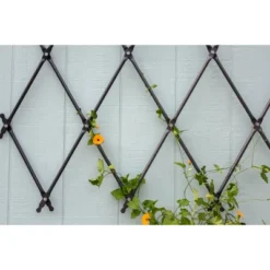 Achla Designs 43" Traditional Wall Mounted Lattice Iron Garden Trellis Graphite Powder Coat Finish 10 Achla Designs 43" Traditional Wall Mounted Lattice Iron Garden Trellis Graphite Powder Coat Finish -Crosley Sales Store GUEST f0b06b73 580d 4df8 b8be aab87af33b89