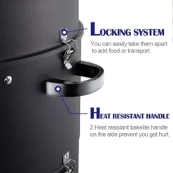 Realcool 20 Inch Vertical Heavy Duty Steel Round Charcoal Outdoor BBQ Smoker Grill With Bottom Air Vent And Latch Locking System, Black -Crosley Sales Store GUEST f0e17b62 a191 42a8 ab18 44ca309a8632