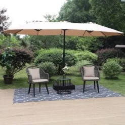 Rectangular Outdoor Patio Market Umbrella With Extra Large Base And Sand Bags - Captiva Designs -Crosley Sales Store GUEST f19ba2dc a58c 437e b9e6 770f048a202f