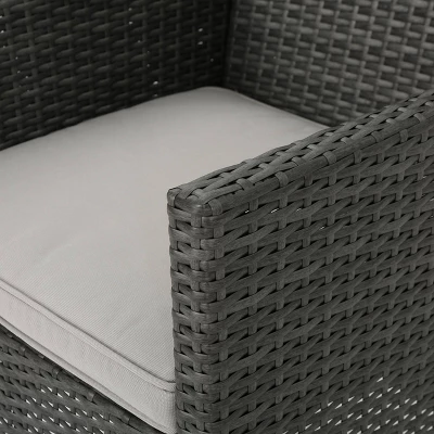 Cypress 4pk Wicker Dining Chairs - Gray/Light Gray - Christopher Knight Home 3 Cypress 4pk Wicker Dining Chairs - Gray/Light Gray - Christopher Knight Home - Image 3