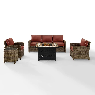 Bradenton 5pc Outdoor Wicker Conversation Set With Fire Table - Crosley 20 Bradenton 5pc Outdoor Wicker Conversation Set With Fire Table - Crosley - Image 20