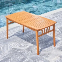 Kapalua 3pc Honey Nautical Wooden Patio Dining Set With 2 Benches - Vifah -Crosley Sales Store GUEST f2f4569b eca5 4822 b11a 0f413a8fd426