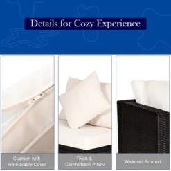 Costway 4PCS Patio Rattan Wicker Sofa Furniture Set Cushioned Conversation Ottoman Set 15 Costway 4PCS Patio Rattan Wicker Sofa Furniture Set Cushioned Conversation Ottoman Set -Crosley Sales Store GUEST f360d9cc 8241 469f 8be8 6fcafd706a6b