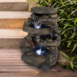 Nature Spring 3-Tiered Electric Waterfall Cascade Fountain With Pump And LED Lights -Crosley Sales Store GUEST f3e0fc5f 8530 491e 8794 c626da159d3c