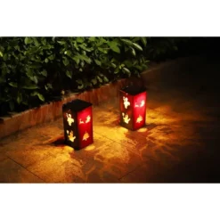 Techko Maid LED Solar 10.8" Portable Christmas Cut Out Decorative Outdoor Lantern Clear -Crosley Sales Store GUEST f47e06d1 80ad 4eca a065 c5b679a9ecc7