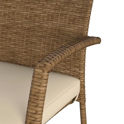 3pc Lakewood Ranch Steel Woven Wicker Outdoor High Top Bistro Patio Furniture Set With Cushions Brown - Room & Joy 8 3pc Lakewood Ranch Steel Woven Wicker Outdoor High Top Bistro Patio Furniture Set With Cushions Brown - Room & Joy - Image 8