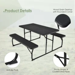 Costway Folding Picnic Table & Bench Set For Camping BBQ W/ Steel Frame White/Balck 14 Costway Folding Picnic Table & Bench Set For Camping BBQ W/ Steel Frame White/Balck -Crosley Sales Store GUEST f4e94c12 143b 4312 b0e9 13c063f45113